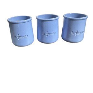 Set of 3 La Fermiere Glazed Terra Cotta Mini Pots DIY Crafts Planter